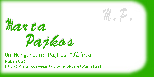 marta pajkos business card